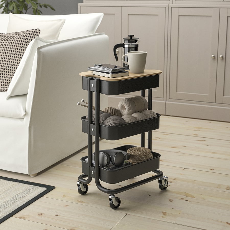 RÅSKOG trolley, black, 28x38x61 cm - IKEA UK