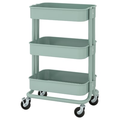RÅSKOG Trolley, light turquoise, 28x38x61 cm