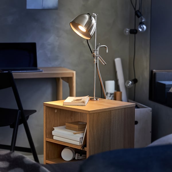 RÅVAROR Clamp table lamp, stainless steel IKEA