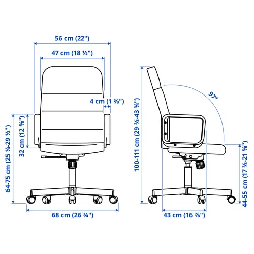 Illustration with measurements for the product: RENBERGET.