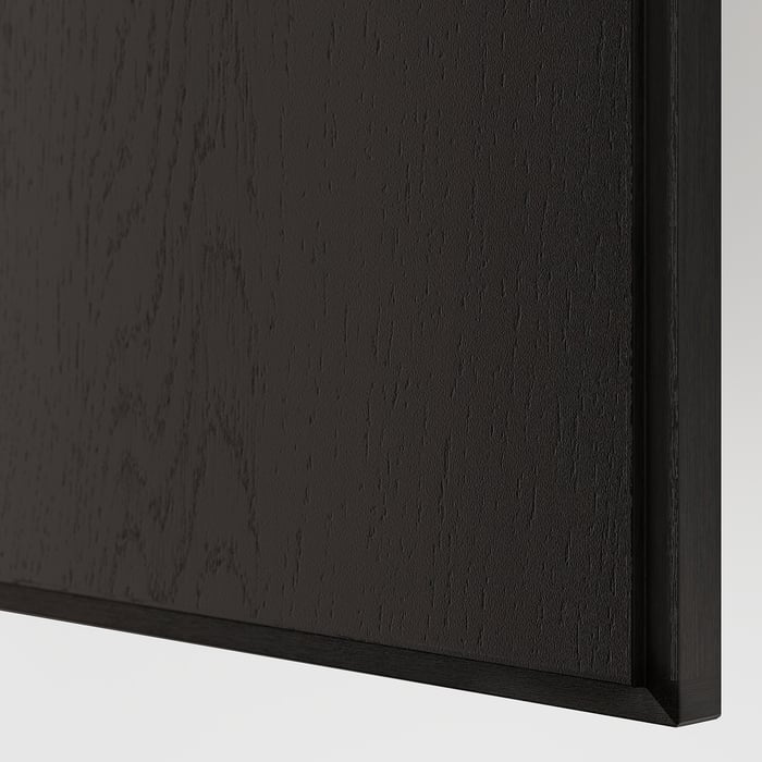 REPVÅG Door with hinges, blackbrown stained oak veneer, 50x229 cm IKEA