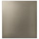 Square bronze metallic front panel for storage, subtle sheen.