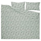 RODGERSIA Duvet cover and 2 pillowcases, green/white, 240x220/50x80 cm