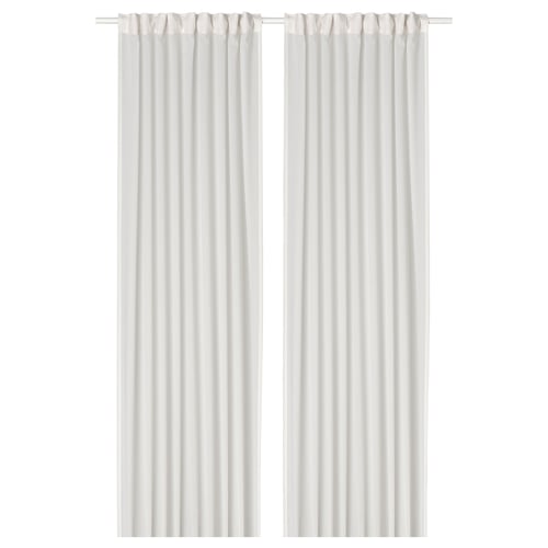 ROSENROBINIA Sheer curtains, 1 pair - white/with heading tape 145x250 cm