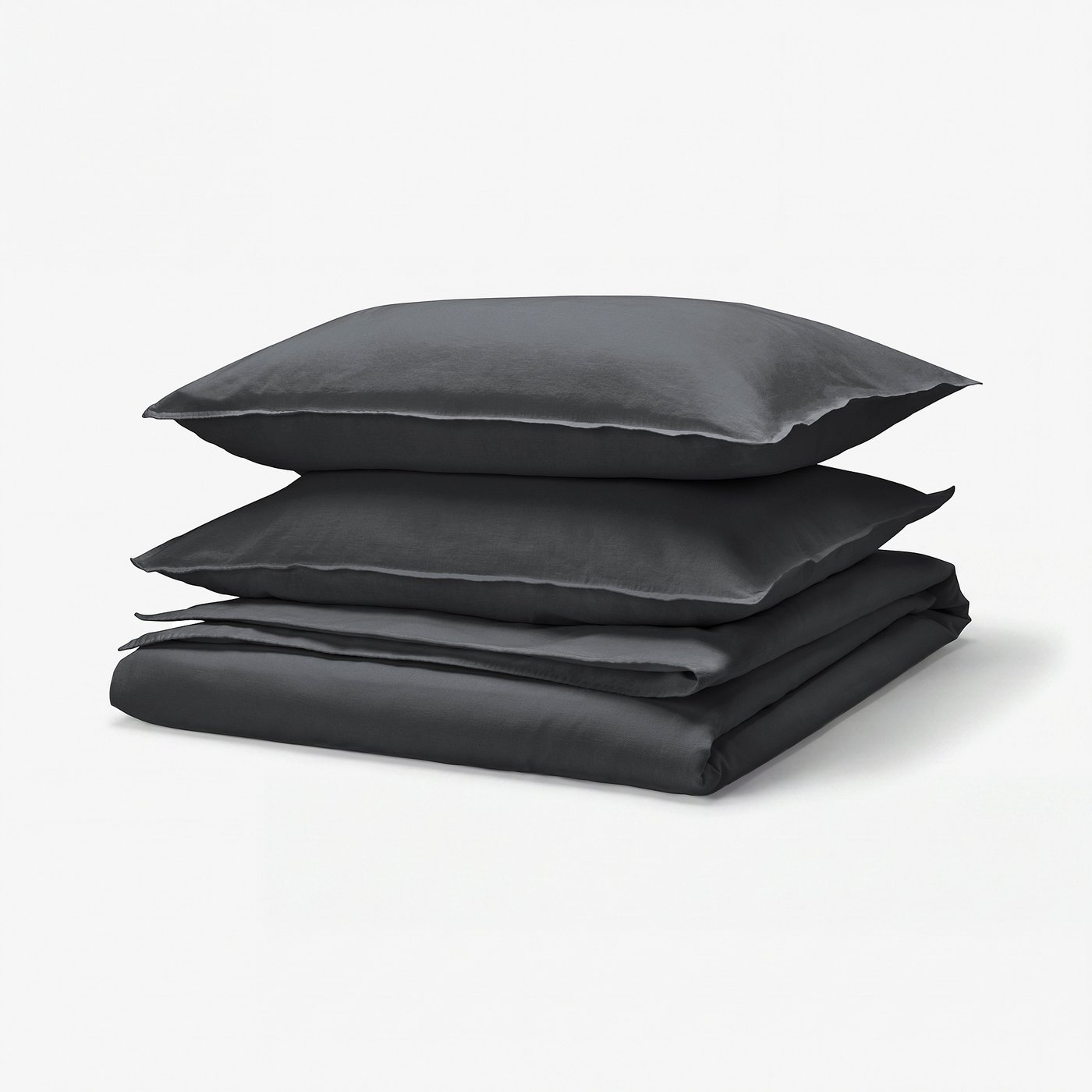 RUNDHAGTORN Duvet cover and 2 pillowcases, anthracite, 200x200/50x80 cm