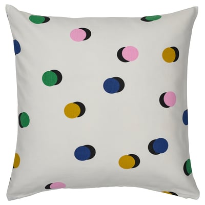 RUNDKRASSING Cushion cover, white multicolour/dot pattern, 50x50 cm