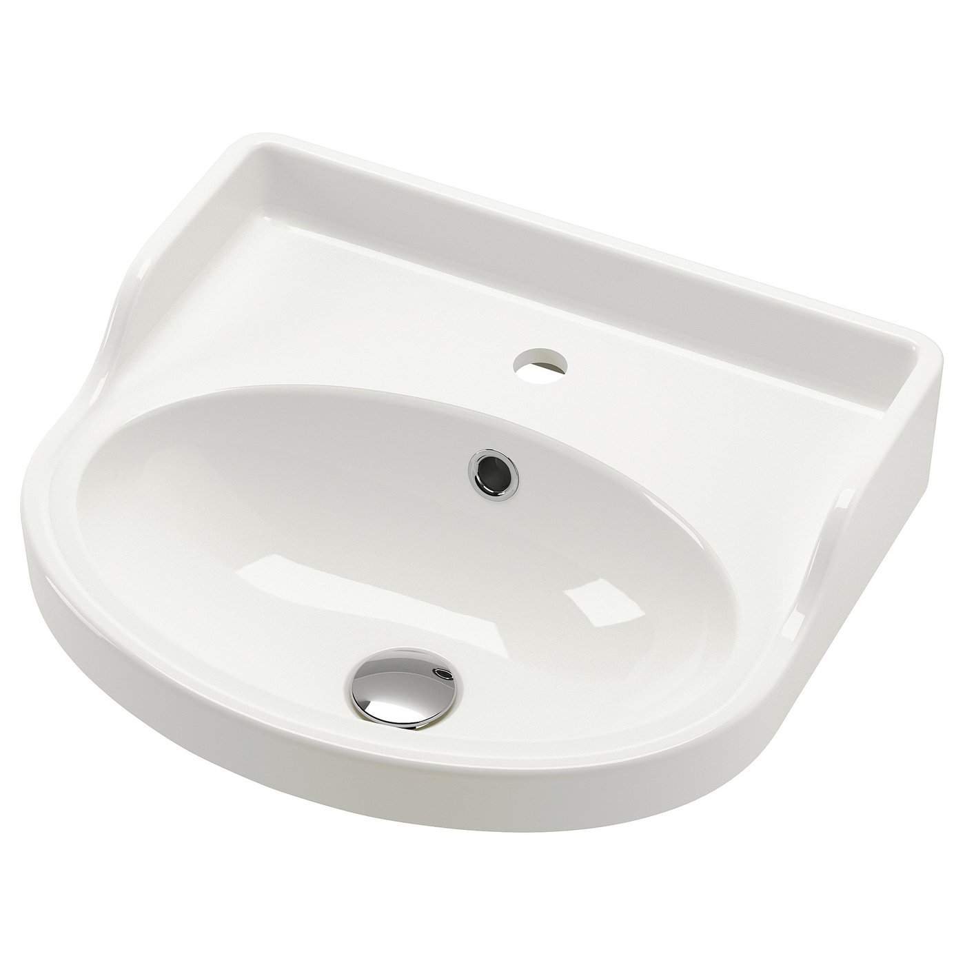 RUTSJÖN Semi-recessed wash-basin - white 50x44 cm