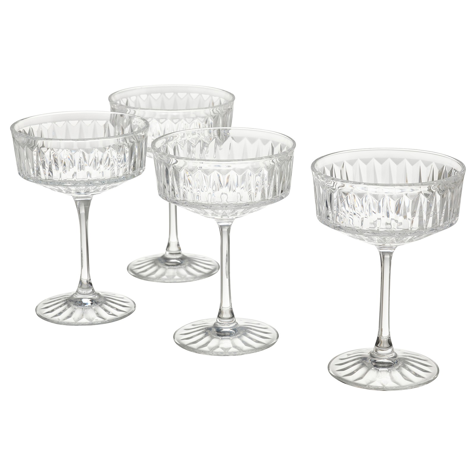 SÄLLSKAPLIG Champagne coupe, clear glass/patterned, 21 cl IKEA