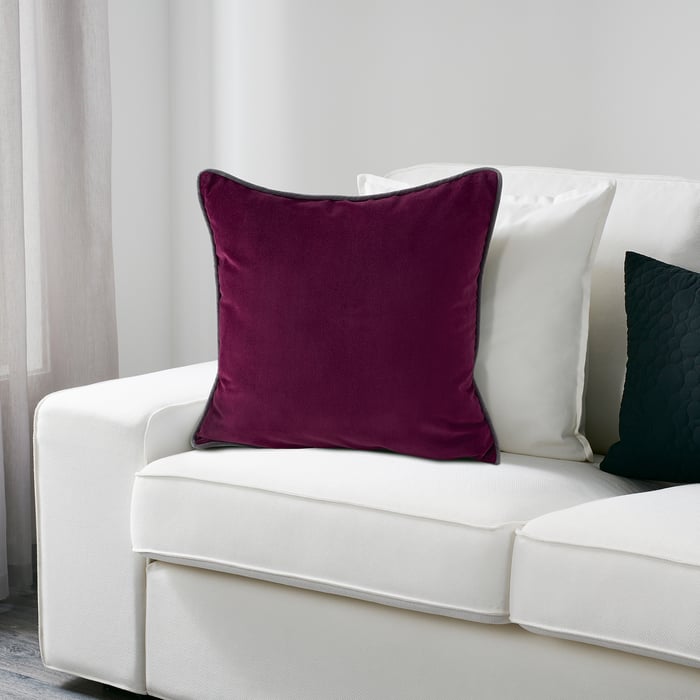 SAGALIE velvet purple, dark blue, Cushion cover IKEA