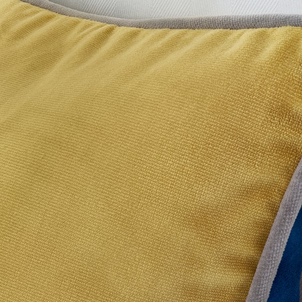SAGALIE velvet yellow, dark blue, Cushion cover IKEA