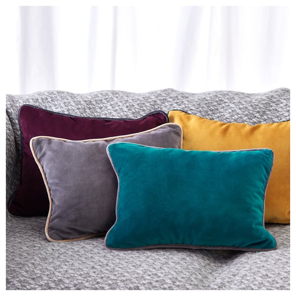 Sagalie Cushion Cover Velvet Grey Ikea
