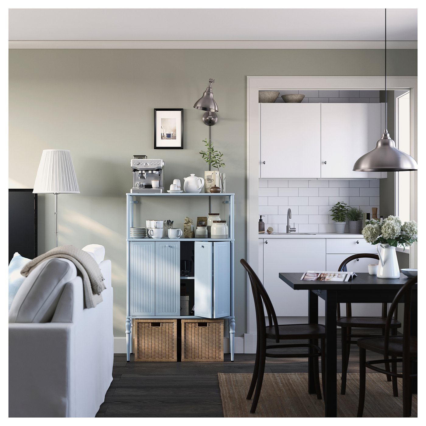 SÅGMÄSTARE cabinet, light grey-blue, 83x36x128 cm - IKEA UK