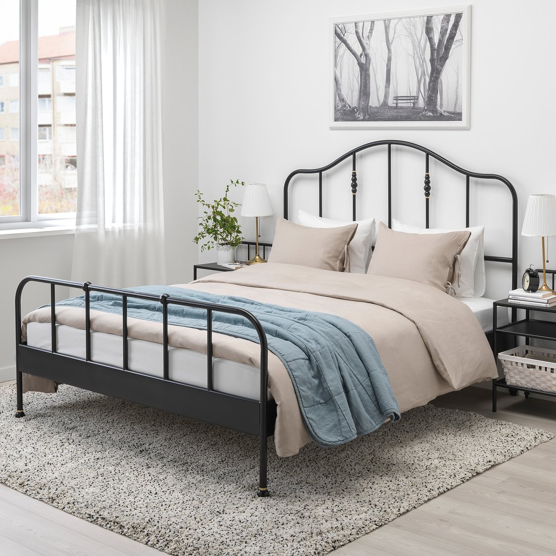 SAGSTUA black, Bed frame, Standard King IKEA