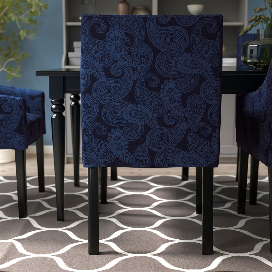 SAKARIAS Chair with armrests, black/Kvillsfors IKEA