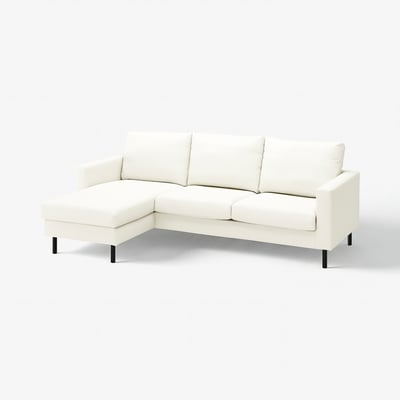 SALTSJÖBADEN 3-seat sofa with chaise longue, Blekinge white