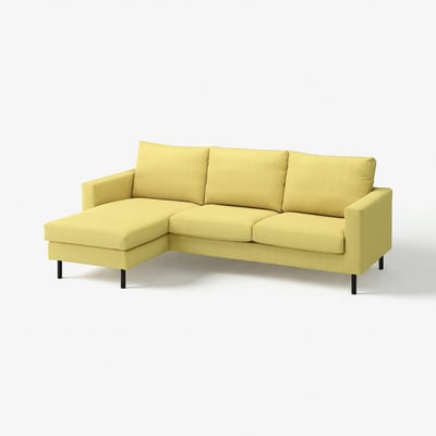 SALTSJÖBADEN 3-seat sofa with chaise longue, Fridtuna yellow