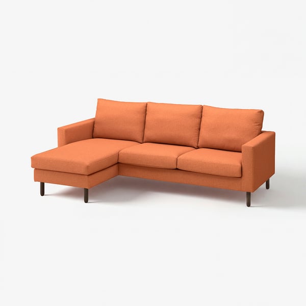 SALTSJÖBADEN 3-seat sofa with chaise longue, Tonerud red-brown