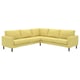 SALTSJÖBADEN lime sectional sofa, mid-century modern, 4-seater, yellow fabric, wooden legs.