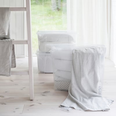 Samila Box SAMLA box, transparent, 56x39x28 cm/45 l - IKEA UK
