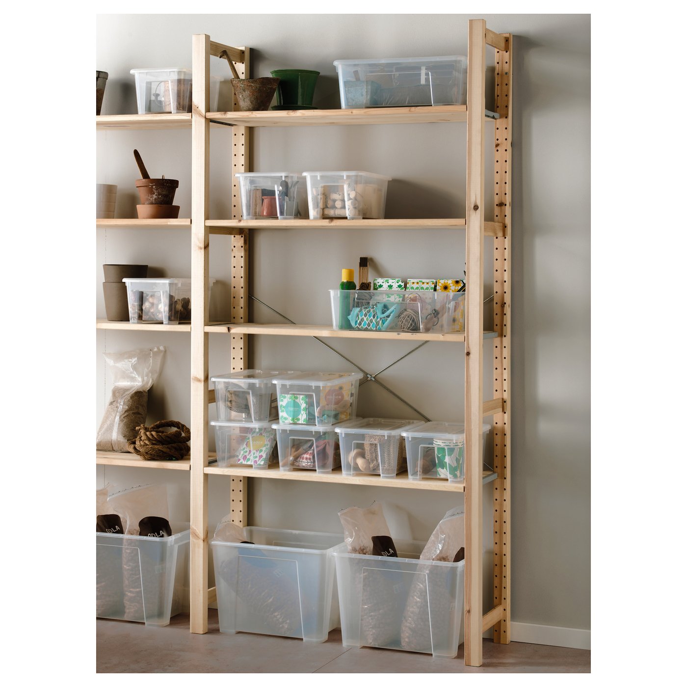 SAMLA Box with lid Transparent 39 x 28 x 28 cm/22 l - IKEA