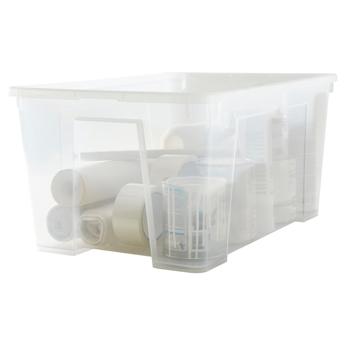 SAMLA box with lid, transparent, 57x39x28 cm/45 l IKEA