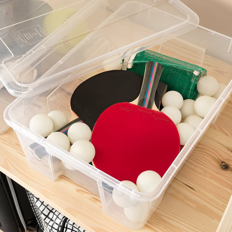 SAMLA box with lid, transparent, 39x28x14 cm/11 l IKEA