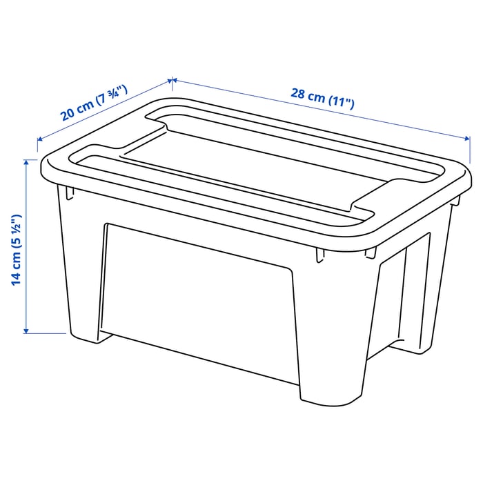 SAMLA box with lid, transparent, 28x20x14 cm/5 l IKEA