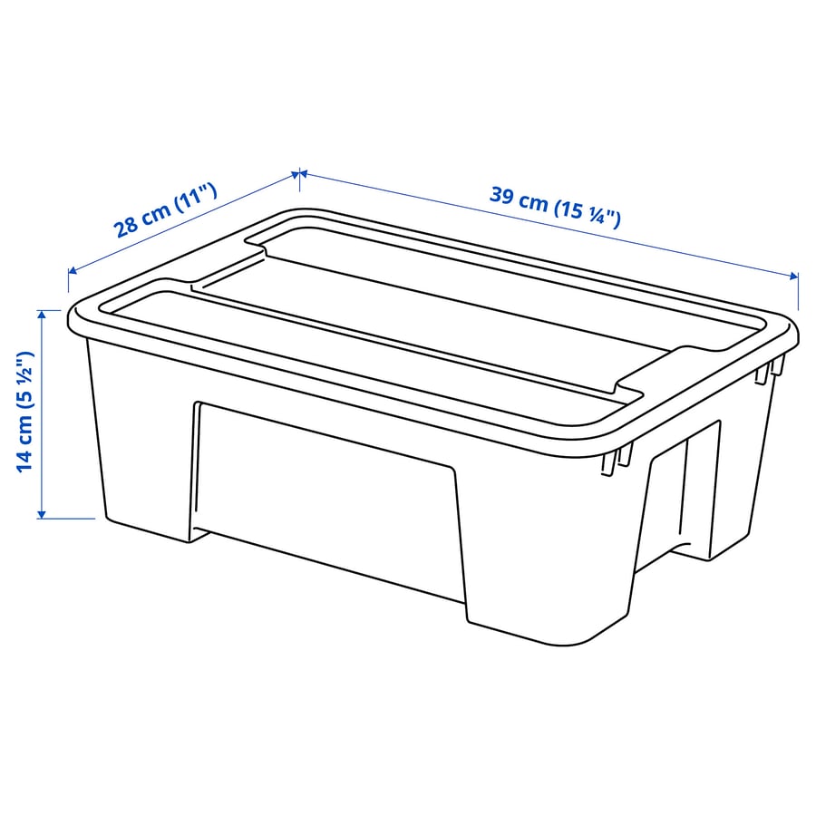 SAMLA box with lid, transparent, 39x28x14 cm/11 l IKEA