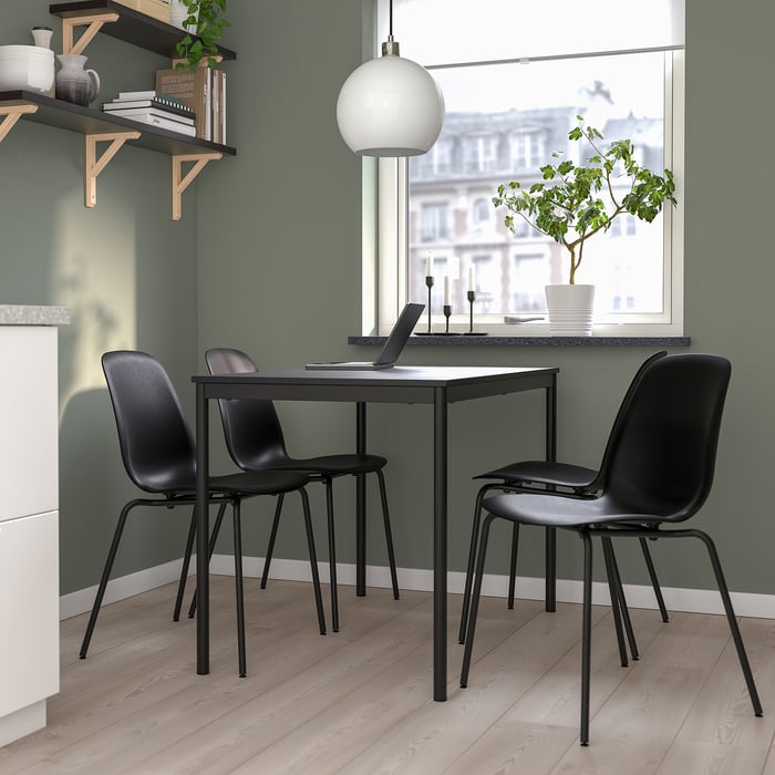 SANDSBERG / LIDÅS dining table and 4 chairs, black/black/black/black ...
