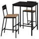 SANDSBERG / SANDSBERG Bar table and 2 bar stools, black/black, 67x67 cm