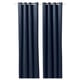 Sane blue cotton velvet curtains with eyelets for modern decor.