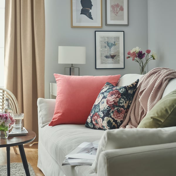 SANELA cushion cover, light brownred, 65x65 cm IKEA