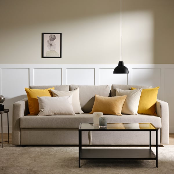 SANELA Cushion cover, yellow-beige, 40x58 cm