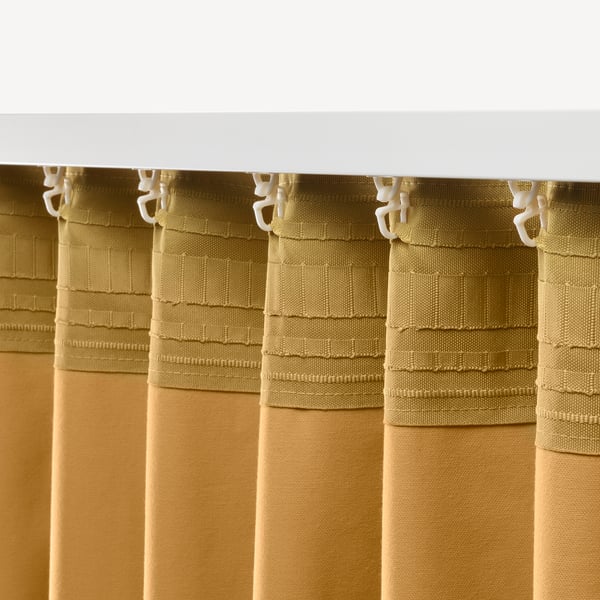 SANELA Room darkening curtains, 1 pair, golden-brown, 140x250 cm