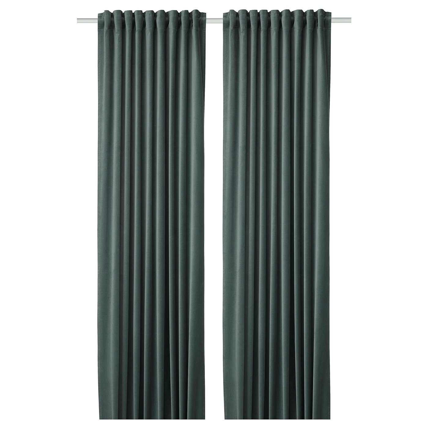 SANELA room darkening curtains, 1 pair, greygreen, 140x250 cm IKEA
