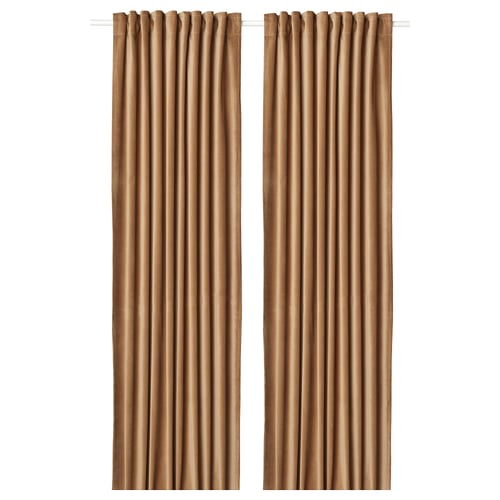 SANELA Room darkening curtains, 1 pair, light brown, 140x250 cm IKEA