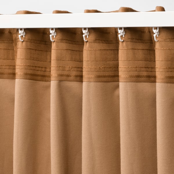 SANELA Room darkening curtains, 1 pair, light brown, 140x250 cm IKEA