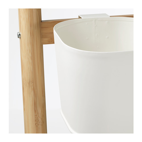 SATSUMAS Plant stand with 5 plant pots Bamboo/white 125 cm IKEA