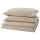 SCHERSMIN Duvet cover and 2 pillowcases, grey-beige, 200x200/50x80 cm