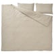 SCHERSMIN duvet set in neutral muslin cotton. Includes duvet and two pillow covers with envelope closures. Soft, breathable, gots certified.