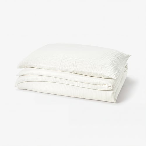 SCHERSMIN Duvet cover and pillowcase, white, 150x200/50x80 cm