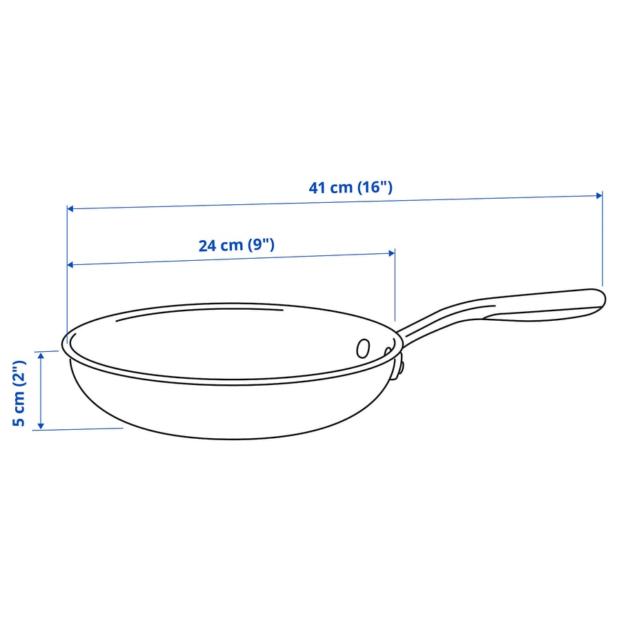 SENSUELL stainless steel, grey, Frying pan, Height 5 cm IKEA
