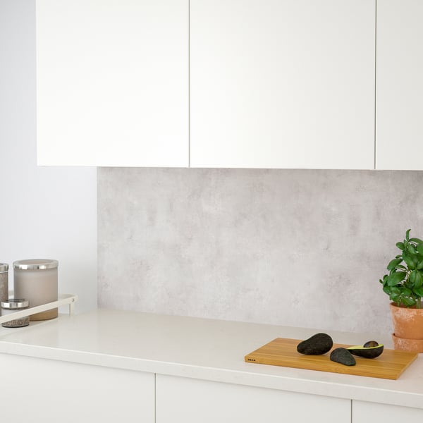 SIBBARP Custom made wall panel, light grey concrete effect/laminate, 1 m²x1.3 cm