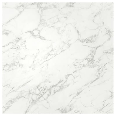 SIBBARP Custom made wall panel, white lively marble effect/laminate, 1 m²x1.3 cm