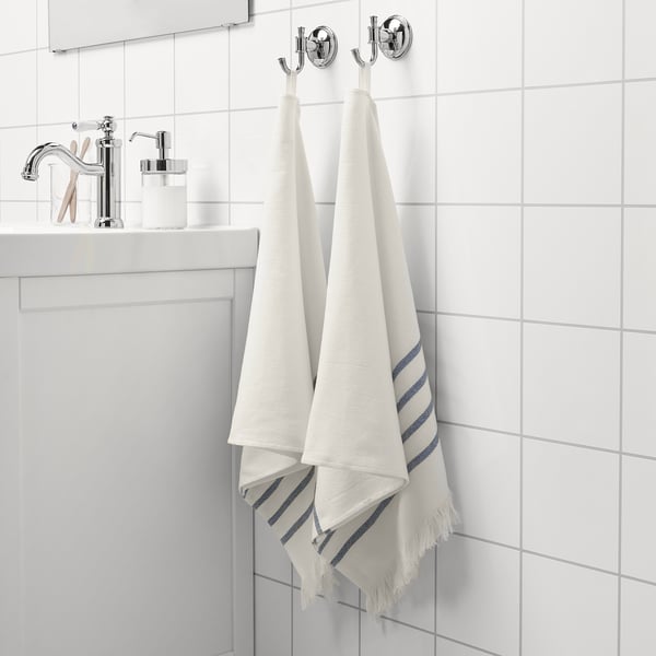 SIESJÖN Hand towel, white/blue stripe, 50x100 cm