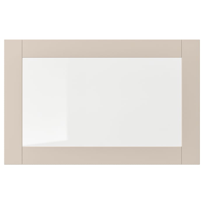 SINDVIK glass door, light grey-beige/clear glass, 60x38 cm - IKEA UK