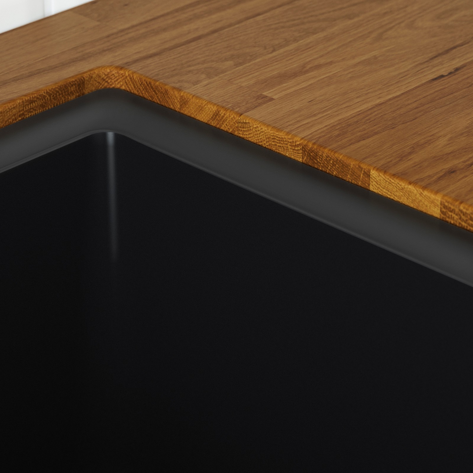 SINKSJÖN 1 1/2 bowl insert sink with drainer black quartz composite IKEA