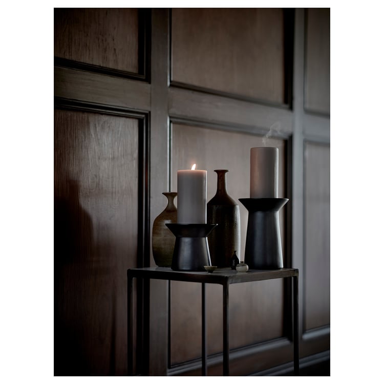SINNESRO dark grey, Block candle holder IKEA