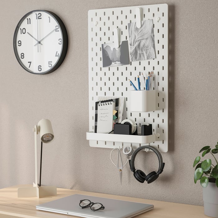 SKÅDIS pegboard combination, white, 36x56 cm - IKEA UK