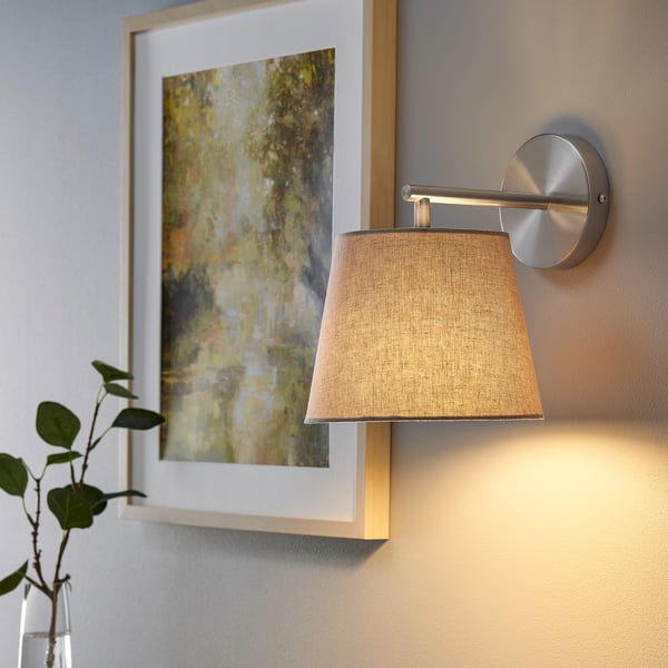 SKAFTET Wall lamp, wiredin installation, nickelplated IKEA